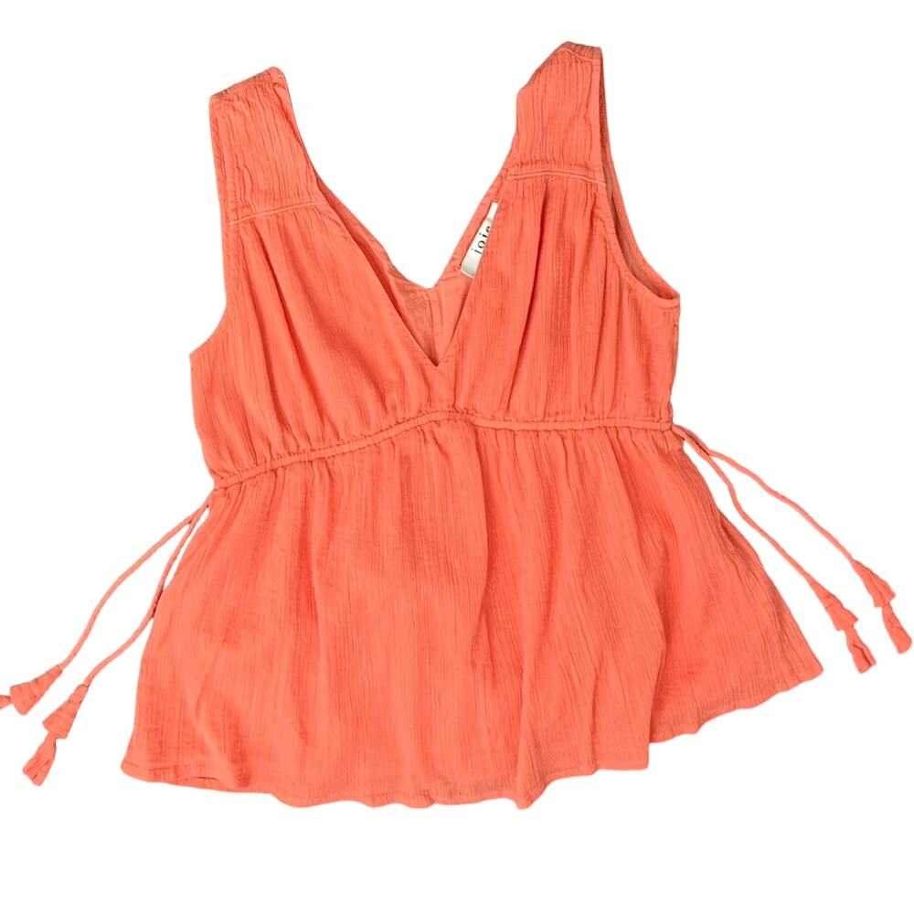 Joie Orange Lytle Sleeveless Drawstring Tassel 100% Cotton Gauze Tank Top size S - Picture 7 of 9